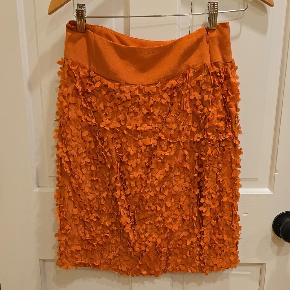 Talbots Orange Textured Mini Skirt